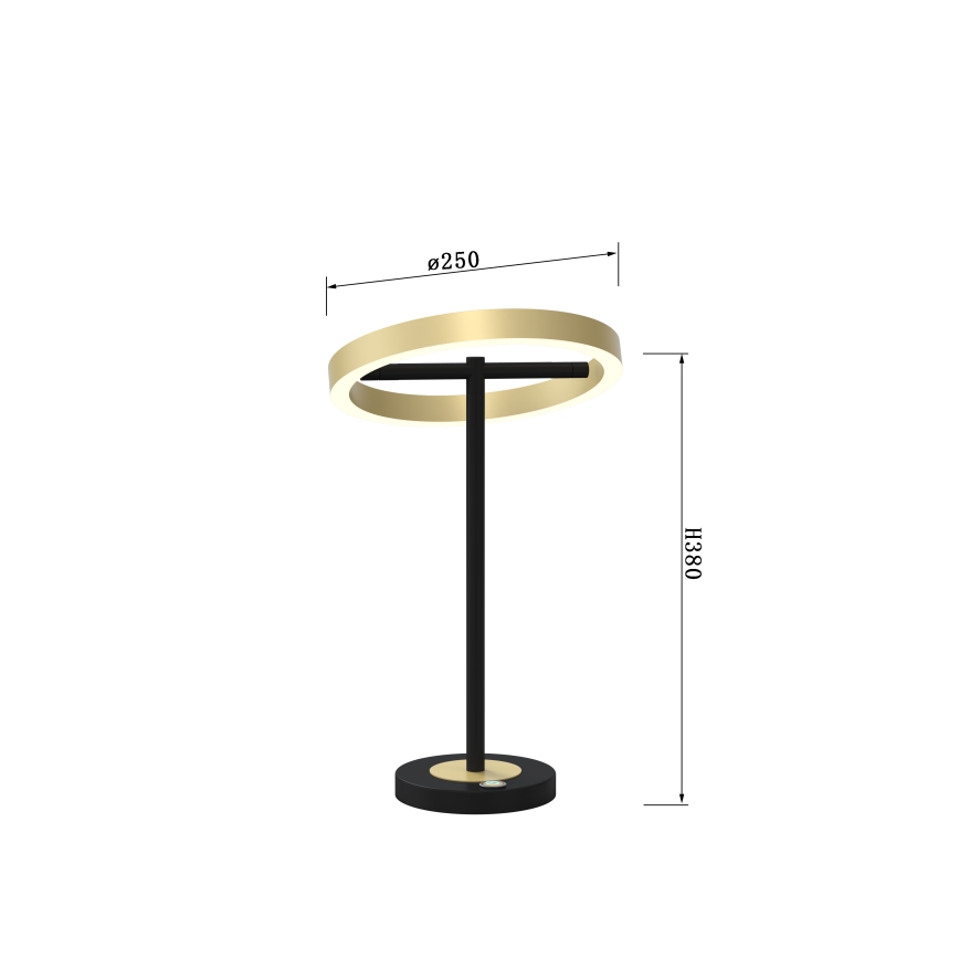 Wofi 8016-104 - Lampada da tavolo LED Touch dimmerabile BREST LED/10,5W/230V nero/oro