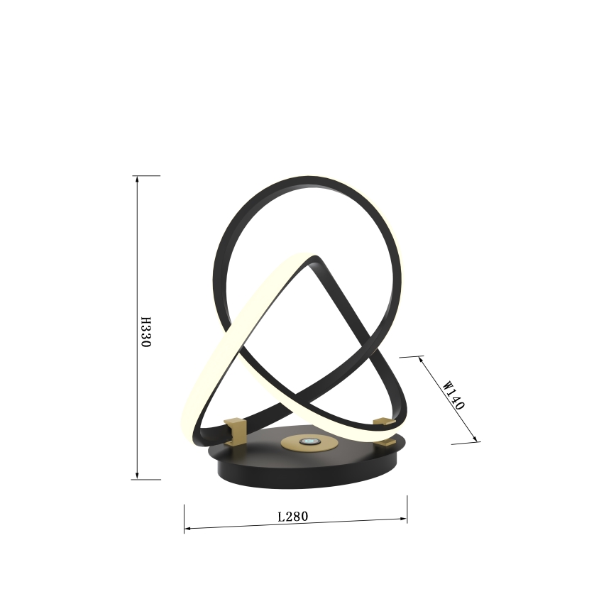 Wofi 8134-104 - Lampe de table tactile à intensité variable INDIGO LED/10,5W/230V noir/doré