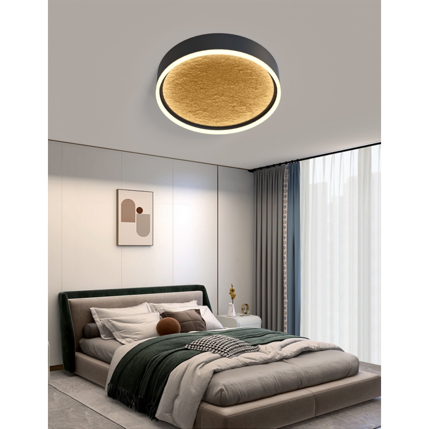 Wofi 9002-104M - Dimmbare LED-Deckenleuchte BORDEAUX LED/37W/230V schwarz/golden