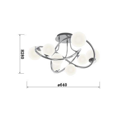 Wofi 9014-807 - Lampadario a plafone LED NANCY 8xG9/3,5W/230V cromo lucido