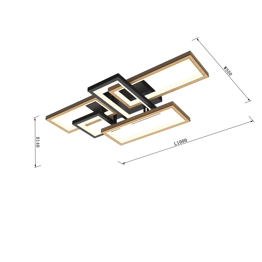 Wofi 9022-506 - Dimmbare LED-Deckenleuchte MATERA LED/60W/230V