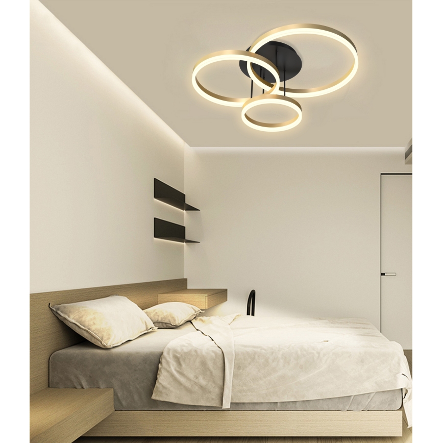 Wofi 9049-401 - Plafonnier à intensité variable PERPIGNAN LED/51W/230V doré