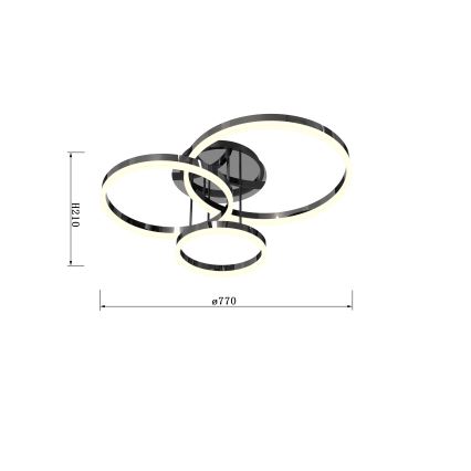 Wofi 9049-405 - Lampadario a plafone LED dimmerabile PERPIGNAN LED/51W/230V nero/cromo lucido