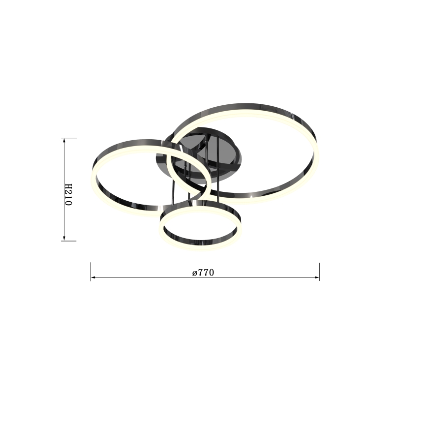 Wofi 9049-405 - Lampadario a plafone LED dimmerabile PERPIGNAN LED/51W/230V nero/cromo lucido