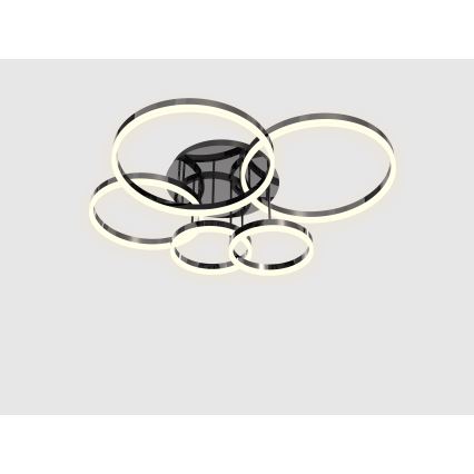 Wofi 9049-605 - Plafonnier à intensité variable PERPIGNAN LED/80W/230V noir/chrome brillant