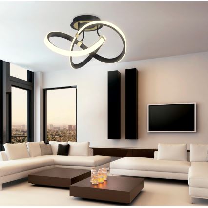 Wofi 9134-104 - Lampadario a plafone LED dimmerabile INDIGO LED/44W/230V nero/oro