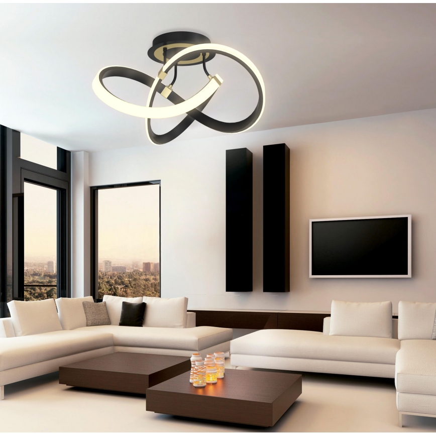 Wofi 9134-104 - Lampadario a plafone LED dimmerabile INDIGO LED/44W/230V nero/oro
