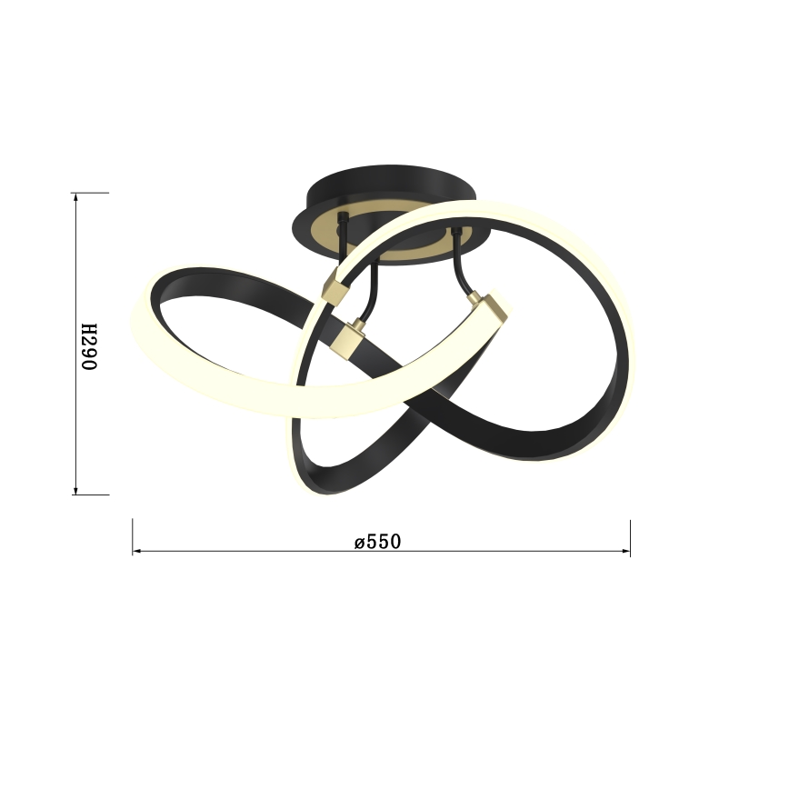 Wofi 9134-104 - Lampadario a plafone LED dimmerabile INDIGO LED/44W/230V nero/oro