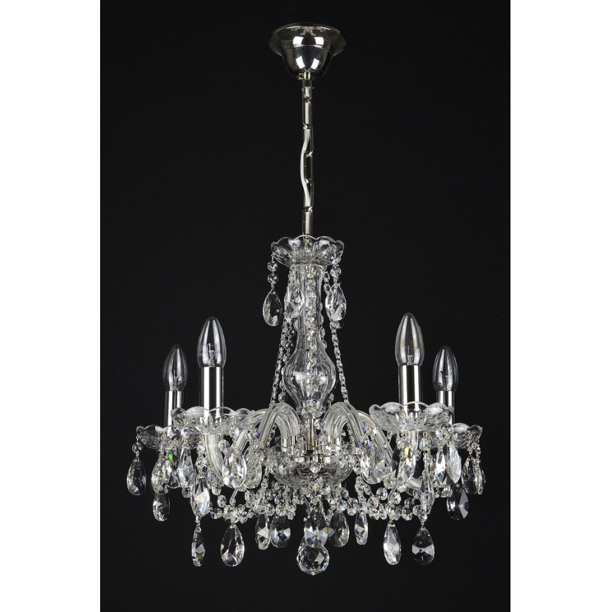 Wranovsky JWZ153052101 - Lampadario di cristallo a sospensione con catena OLIVE 5xE14/40W/230V