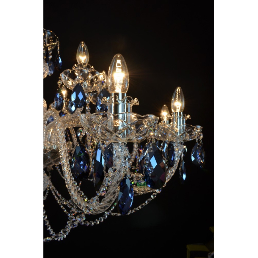 Wranovsky JWZ166182231 - Lampadario di cristallo a sospensione con catena OCEAN 18xE14/40W/230V