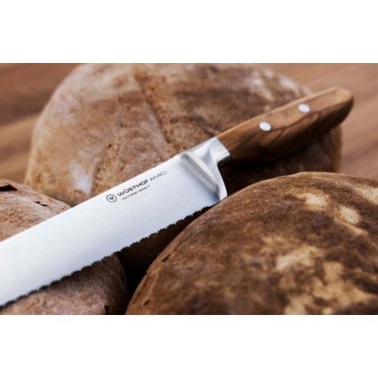 Wüsthof - Couteau à pain de cuisine AMICI 23 cm bois d'olivier