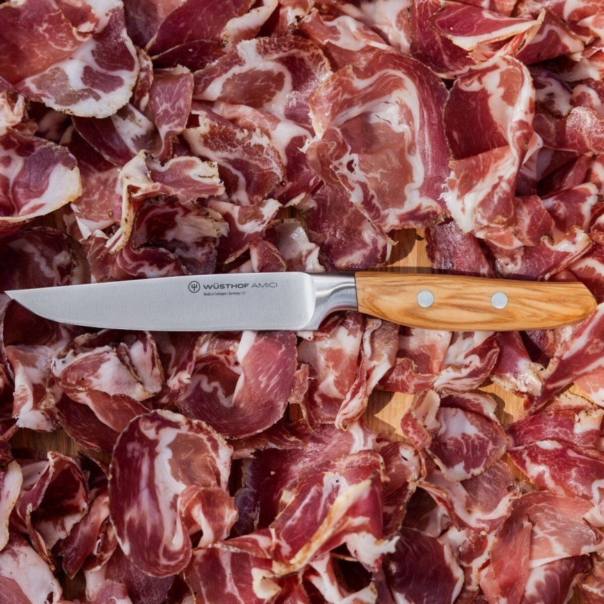 Wüsthof - Couteau à steak AMICI 12 cm bois d'olivier