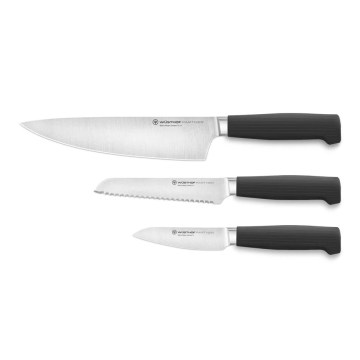 Wüsthof - Ensemble de couteaux de cuisine PARTNER, 3 pièces, noir