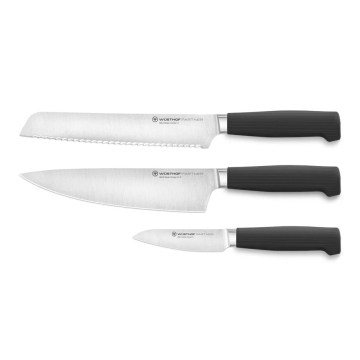 Wüsthof - PARTNER 3-teiliges Küchenmesserset, schwarz