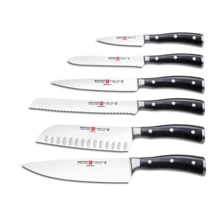 Wüsthof - Set di coltelli da cucina con supporto CLASSIC IKON 7 pz cenere/nero