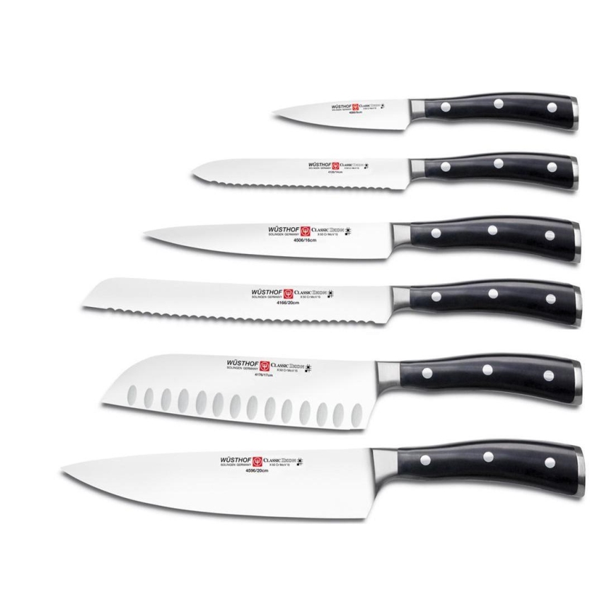 Wüsthof - Set di coltelli da cucina con supporto CLASSIC IKON 7 pz cenere/nero