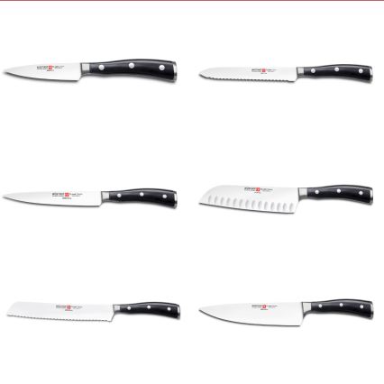 Wüsthof - Set di coltelli da cucina con supporto CLASSIC IKON 7 pz cenere/nero