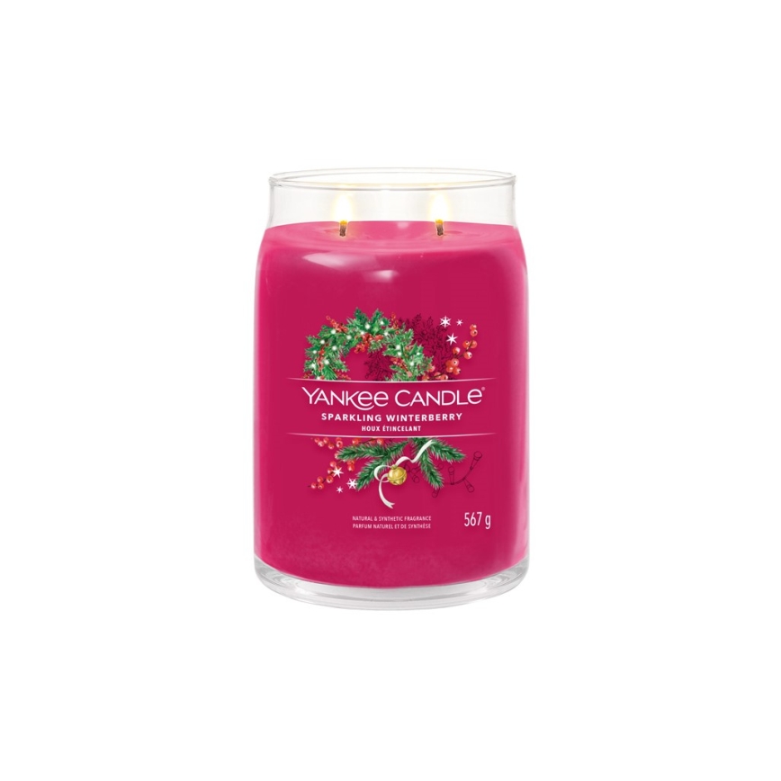 Yankee Candle - Bougie parfumée SPARKLING WINTERBERRY grande 567 g 60-90 heures.