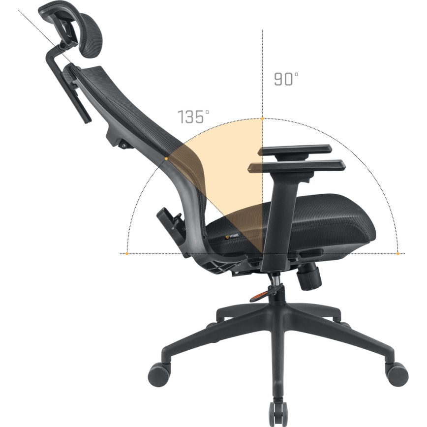 Yenkee - Chaise de bureau noire