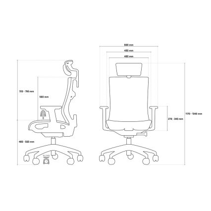 Yenkee - Chaise de bureau noire