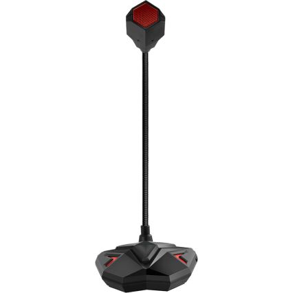 Yenkee - Microfono USB da gioco LED 5V nero/rosso
