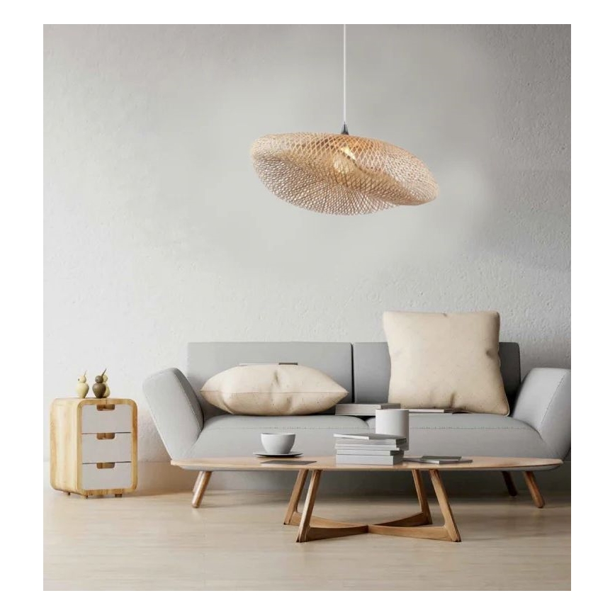 Zambelis 19103 - Suspension filaire 1xE27/40W/230V bambou/beige