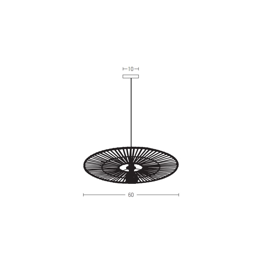 Zambelis 19104 - Lampadario a sospensione con filo 1xE27/40W/230V bambù/nero