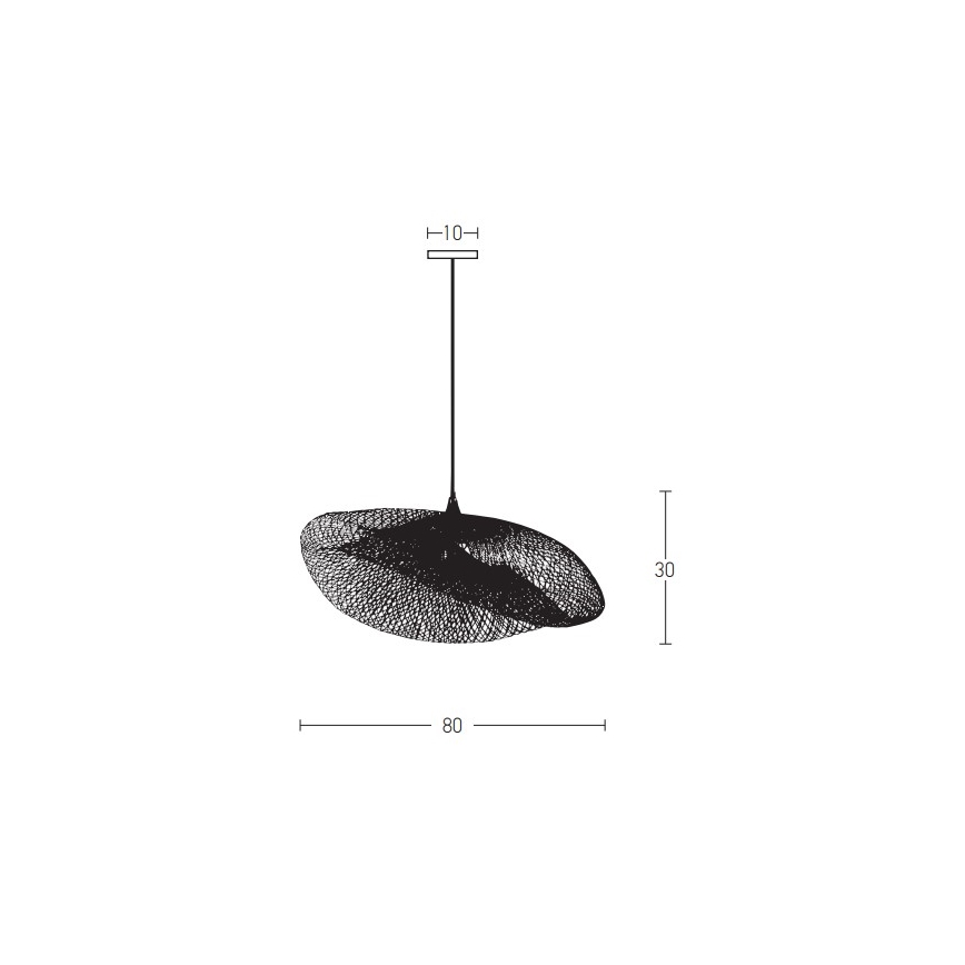 Zambelis 19108 - Suspension filaire 1xE27/40W/230V bambou/noir