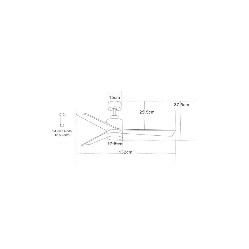 Zambelis 19135 - Ventilateur de plafond LED/15W/230V 3000/4000/6000K + télécommande