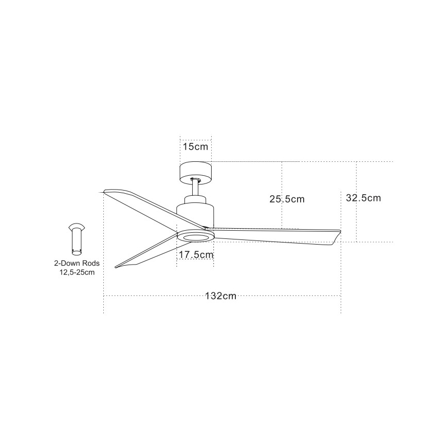 Zambelis 19136-B - Ventilatore da soffitto + telecomando