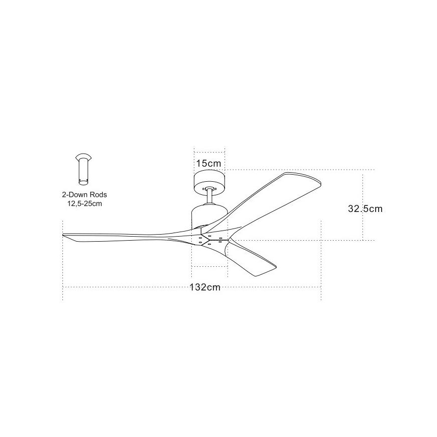 Zambelis 19143 - Ventilatore da soffitto + telecomando