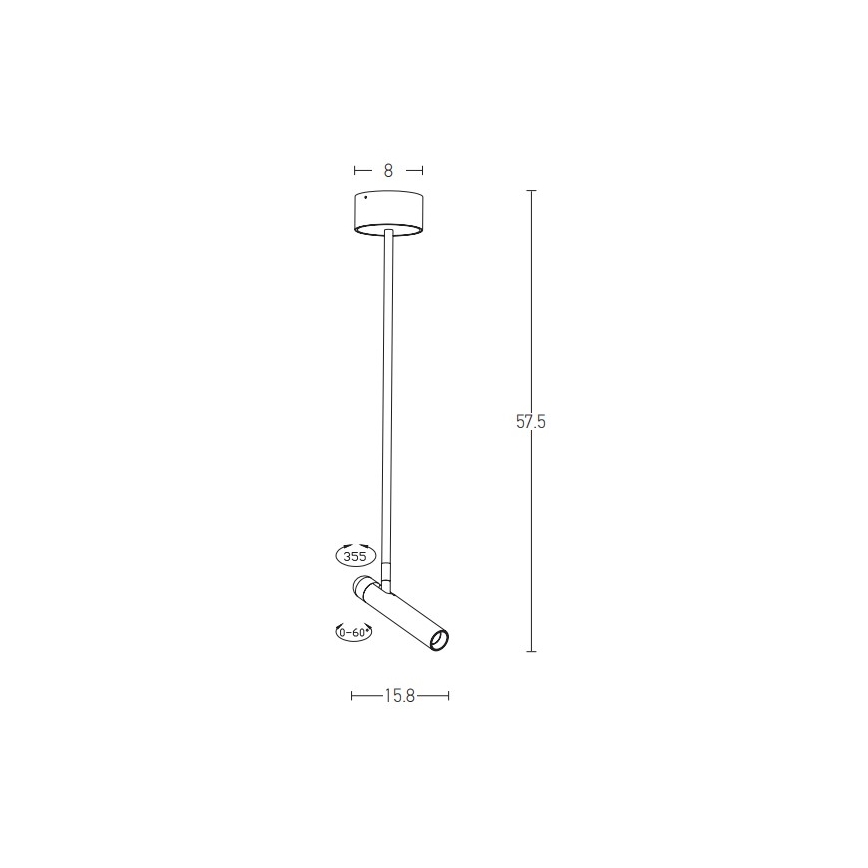 Zambelis 1920 - LED-Hängeleuchte an Stange LED/4,2W/230V weiß