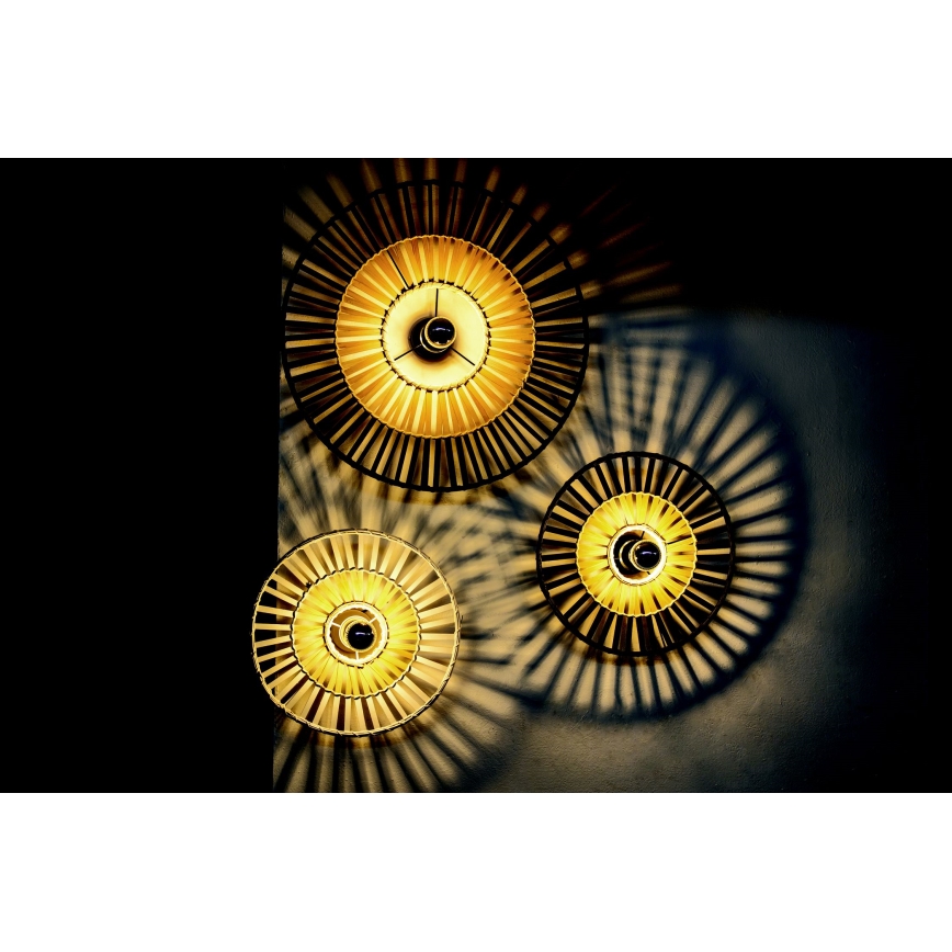 Zambelis 19252 - Applique 1xE27/40W/230V bambù/nero