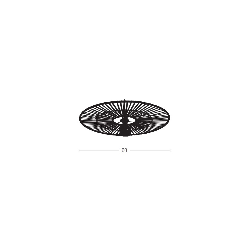 Zambelis 19252 - Applique murale 1xE27/40W/230V bambou/noir