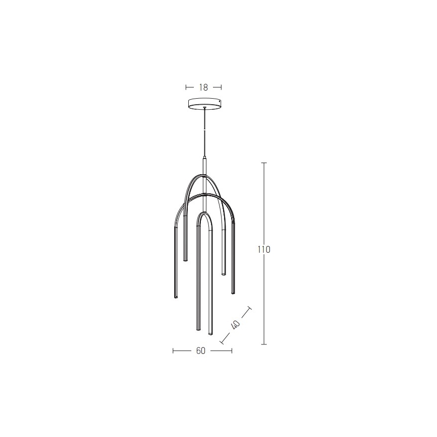Zambelis 1932 - Lampadario a sospensione con filo LED dimmerabile LED/80W/230V nero