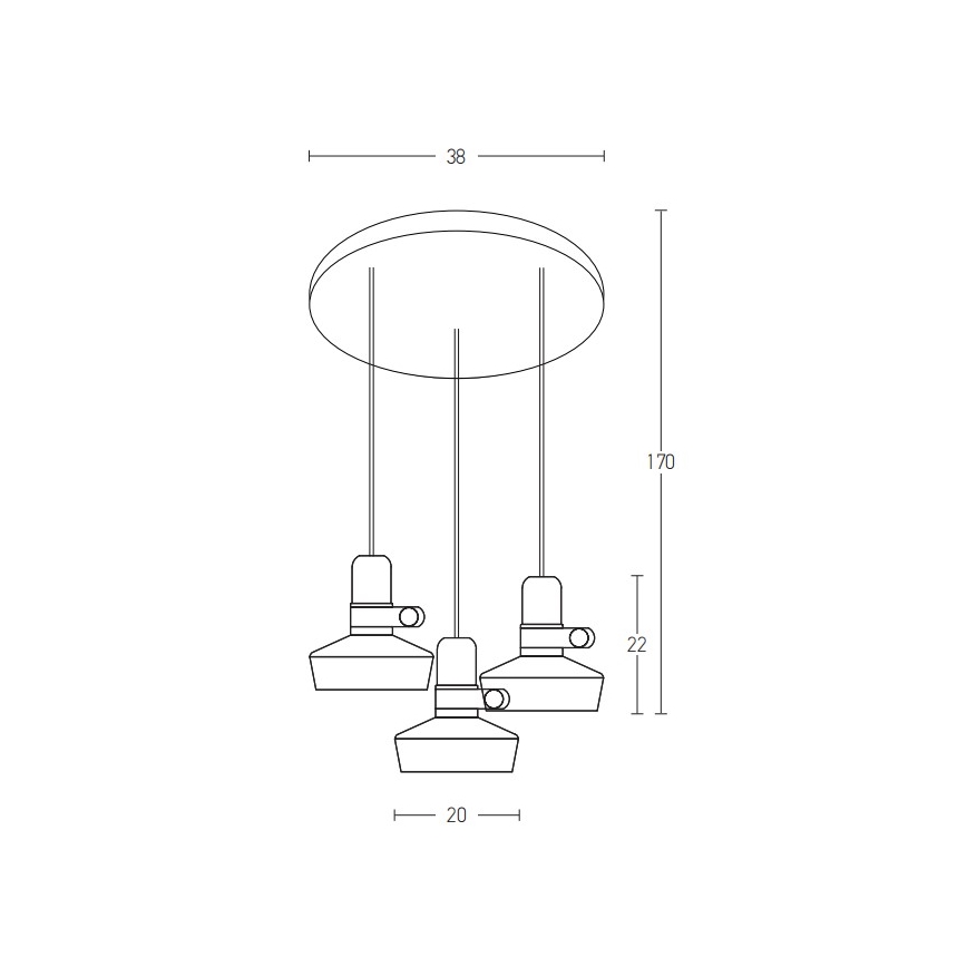Zambelis 1994-B - Suspension filaire 3xE27/40W/230V noir