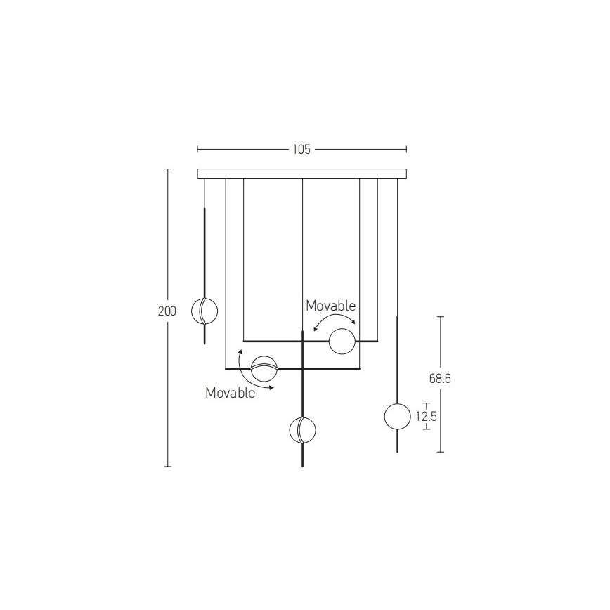 Zambelis 2001 - Lampadario LED a sospensione con filo LED/38W/230V