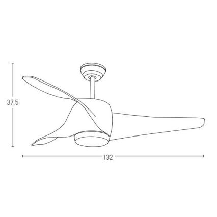 Zambelis 20256 - LED-Deckenventilator LED/15W/230V 3000/4000/6000 Kirschenholz + Fernbedienung