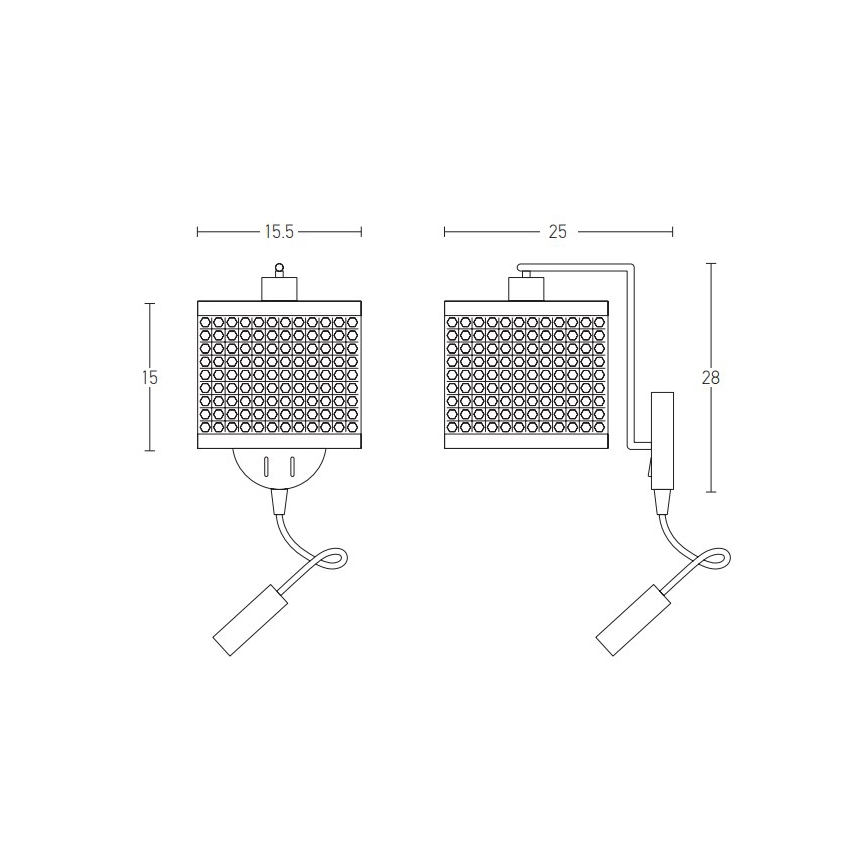 Zambelis 20355 - Applique a LED 1xE27/40W + LED/3W/230V rattan