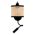 Zambelis 20355 - Lampada da parete LED 1xE27/40W + LED/3W/230V in rattan