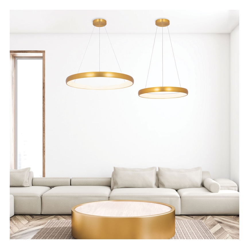 Zambelis 2046 - Suspension filaire à intensité variable LED/30W/230V diam. 40 cm doré