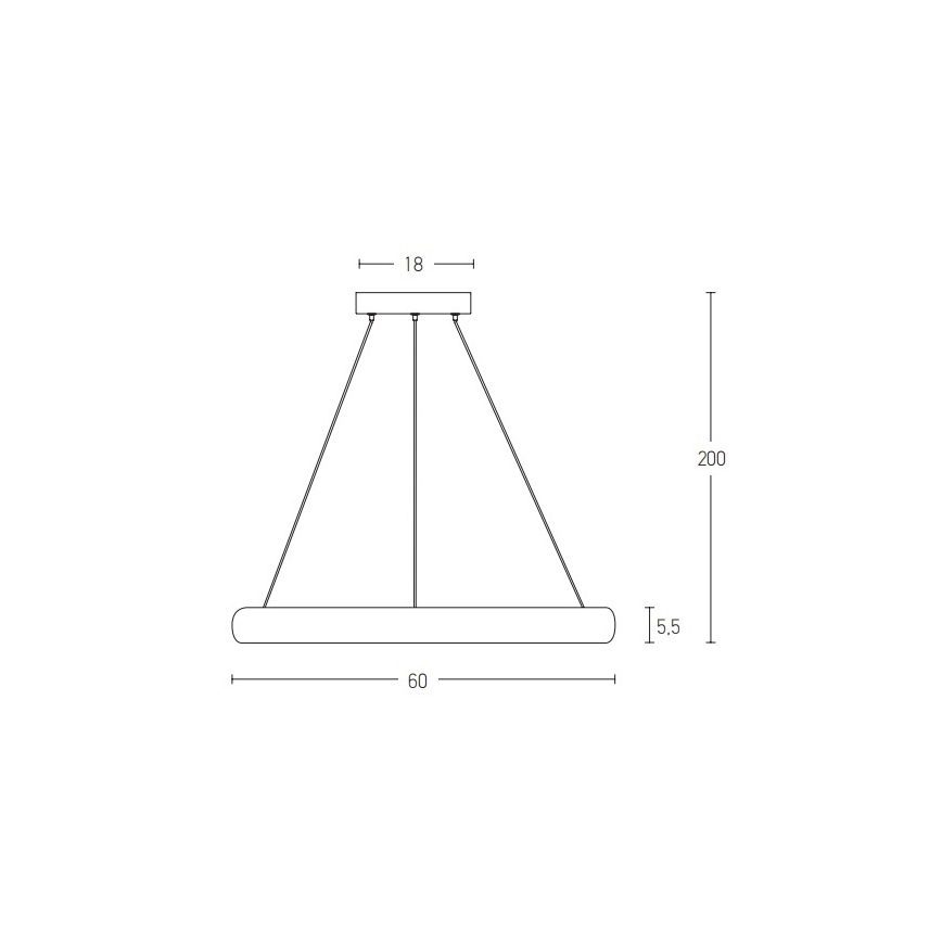 Zambelis 2054 - Suspension filaire à intensité variable LED/50W/230V diam. 60 cm doré