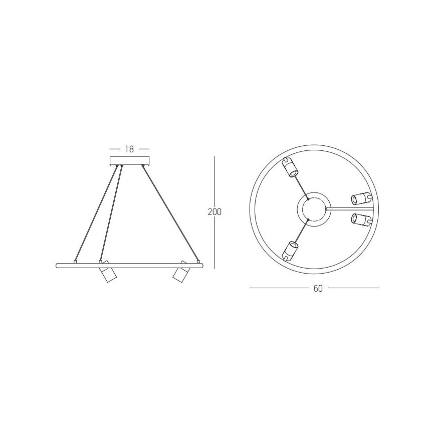 Zambelis 22012 - Lampadario a sospensione con filo LED dimmerabile LED/47W/230V diametro 60 cm nero