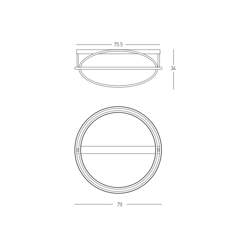 Zambelis 22017 - Plafonnier LED à intensité variable LED/80W/230V diam. 79 cm noir