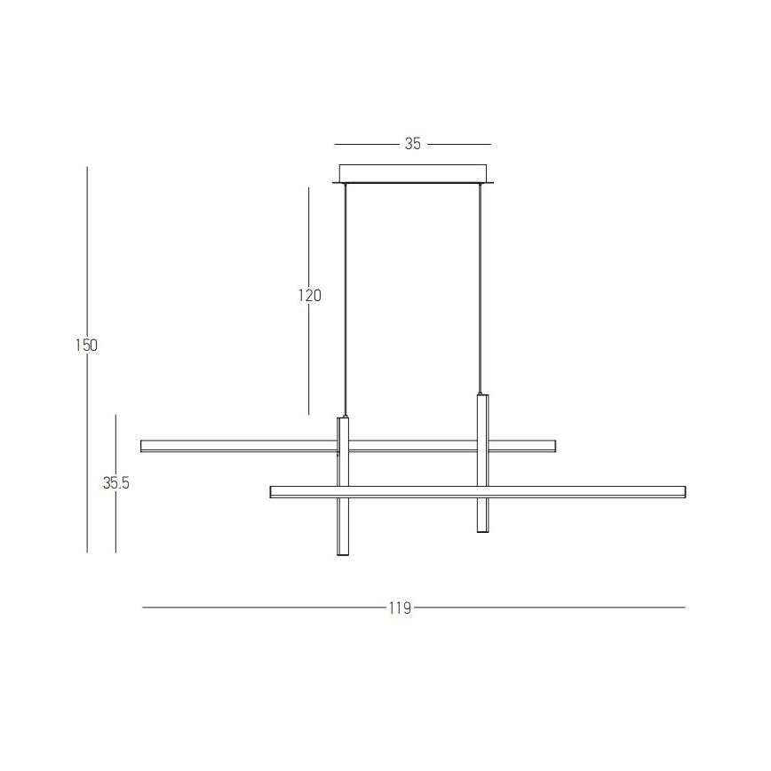 Zambelis 22023 - Lampadario a sospensione con filo LED dimmerabile LED/41W/230V nero