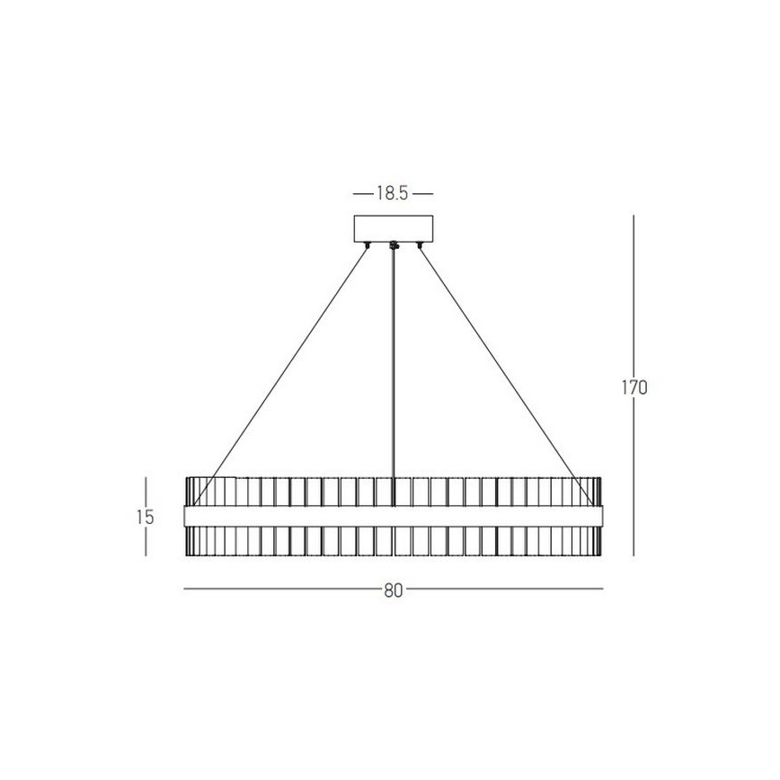 Zambelis 22040 - Suspension filaire à intensité variable LED/68W/230V doré