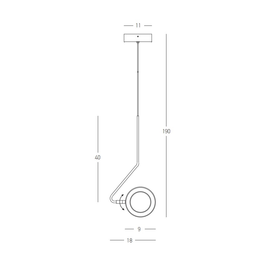 Zambelis 22045 - Lampadario a sospensione con filo LED dimmerabile LED/7W/230V CRI90 nero