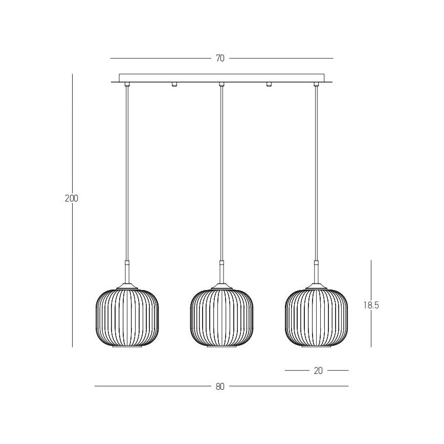 Zambelis 22074 - Lampadario a sospensione con filo 3xE27/40W/230V