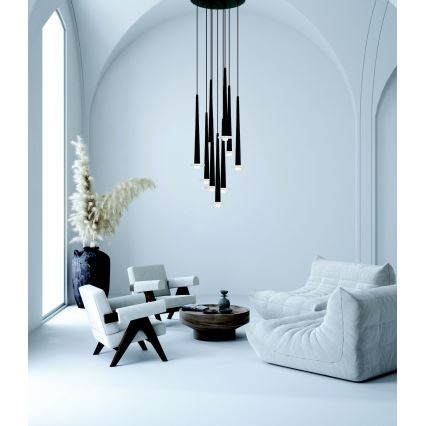 Zambelis 22113 - Lampadario a sospensione con filo LED dimmerabile 9xLED/3W/230V CRI90 nero