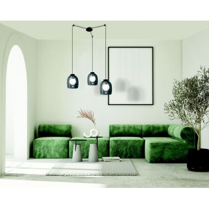 Zambelis 22145 - Lampadario a sospensione con filo 3xG9/5W/230V ragno nero